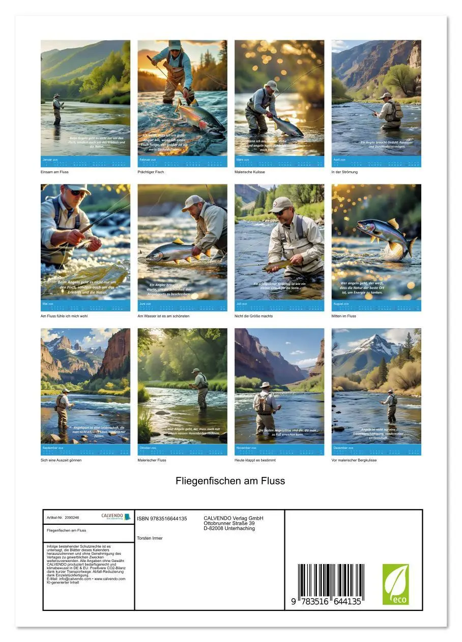 Bild: 9783516644135 | Fliegenfischen am Fluss (Wandkalender 2026 DIN A4 hoch), CALVENDO...