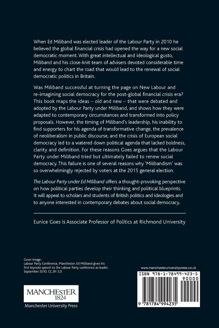 Rückseite: 9781784994235 | The Labour Party under Ed Miliband | Eunice Goes | Taschenbuch | 2016