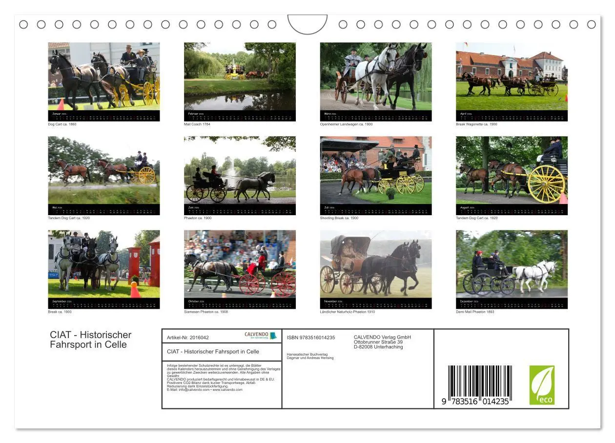 Bild: 9783516014235 | CIAT - Historischer Fahrsport in Celle (Wandkalender 2026 DIN A4...