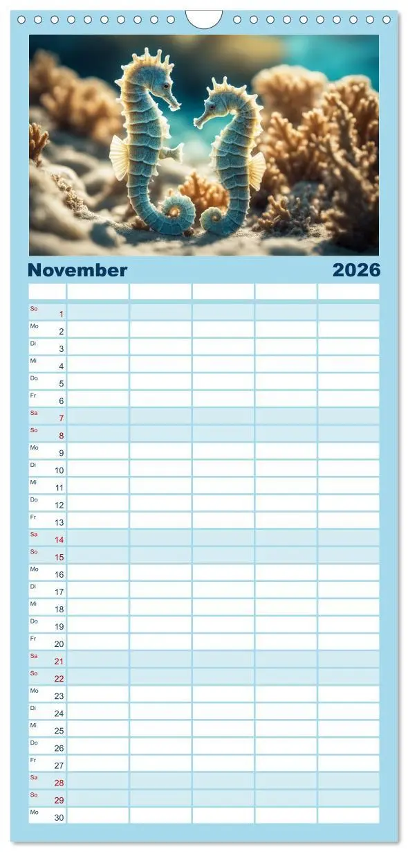 Bild: 9783516494235 | Familienplaner 2026 - Tief unten im Meer Unterwasser Fantasy mit 5...