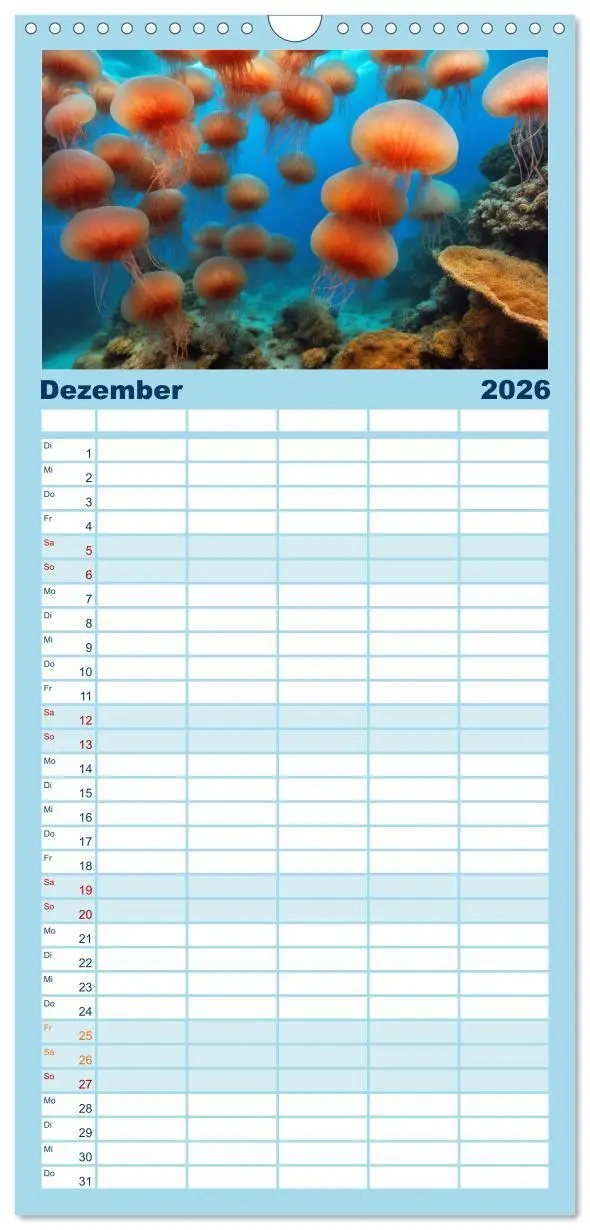Bild: 9783516494235 | Familienplaner 2026 - Tief unten im Meer Unterwasser Fantasy mit 5...