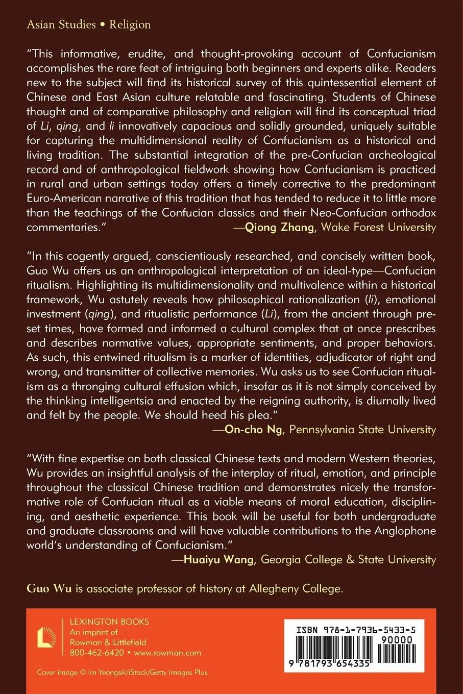 Rückseite: 9781793654335 | An Anthropological Inquiry into Confucianism | Guo Wu | Taschenbuch