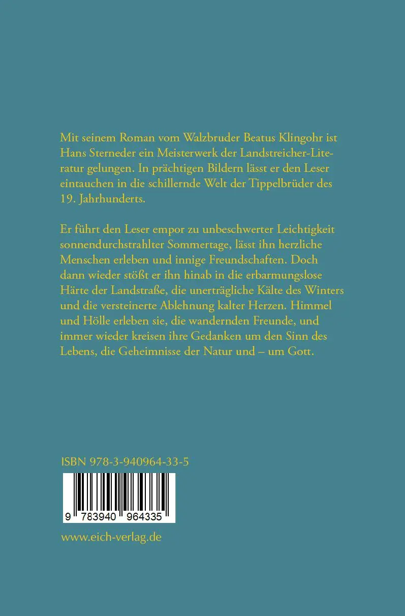 Rückseite: 9783940964335 | Der Sonnenbruder | Roman | Hans Sterneder | Taschenbuch | Deutsch