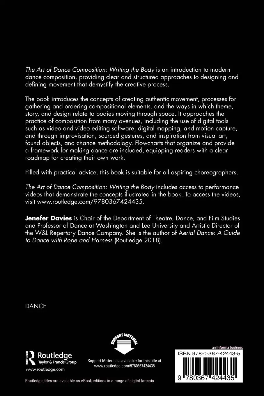 Rückseite: 9780367424435 | The Art of Dance Composition | Writing the Body | Jenefer Davies