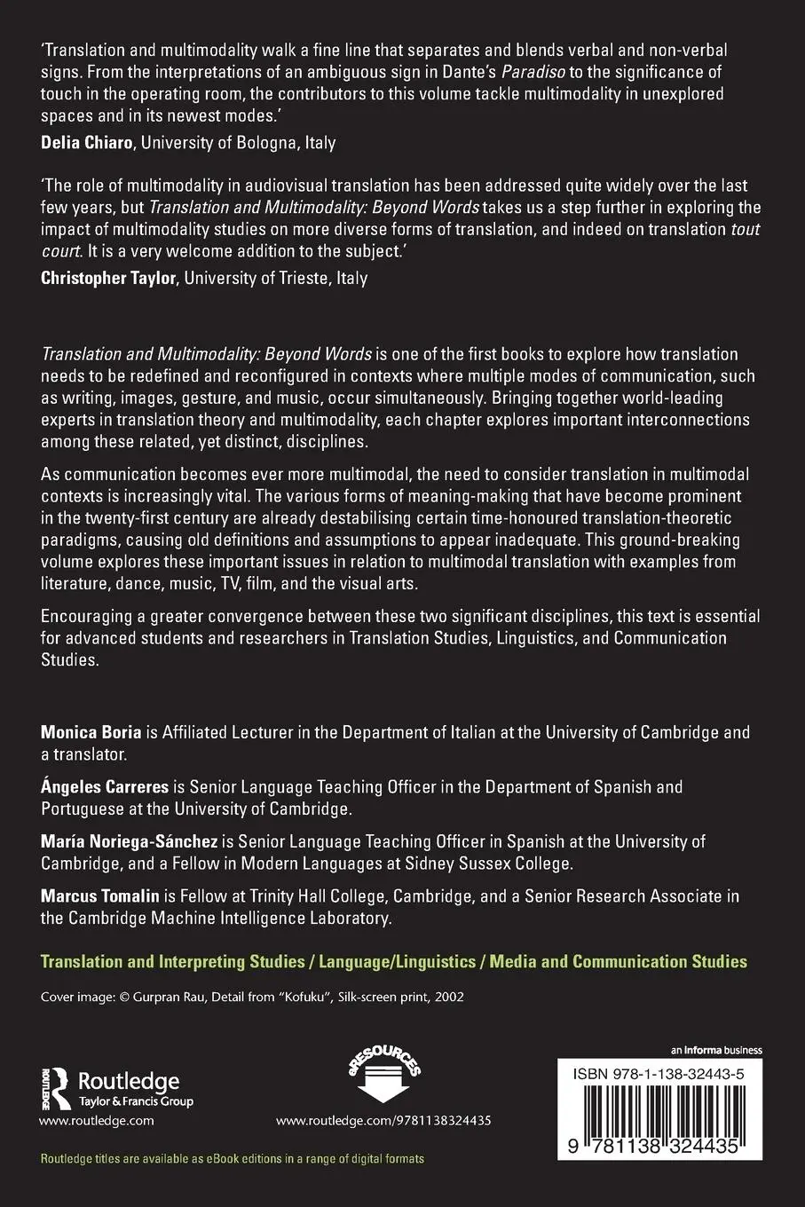 Rückseite: 9781138324435 | Translation and Multimodality | Beyond Words | Monica Boria (u. a.)