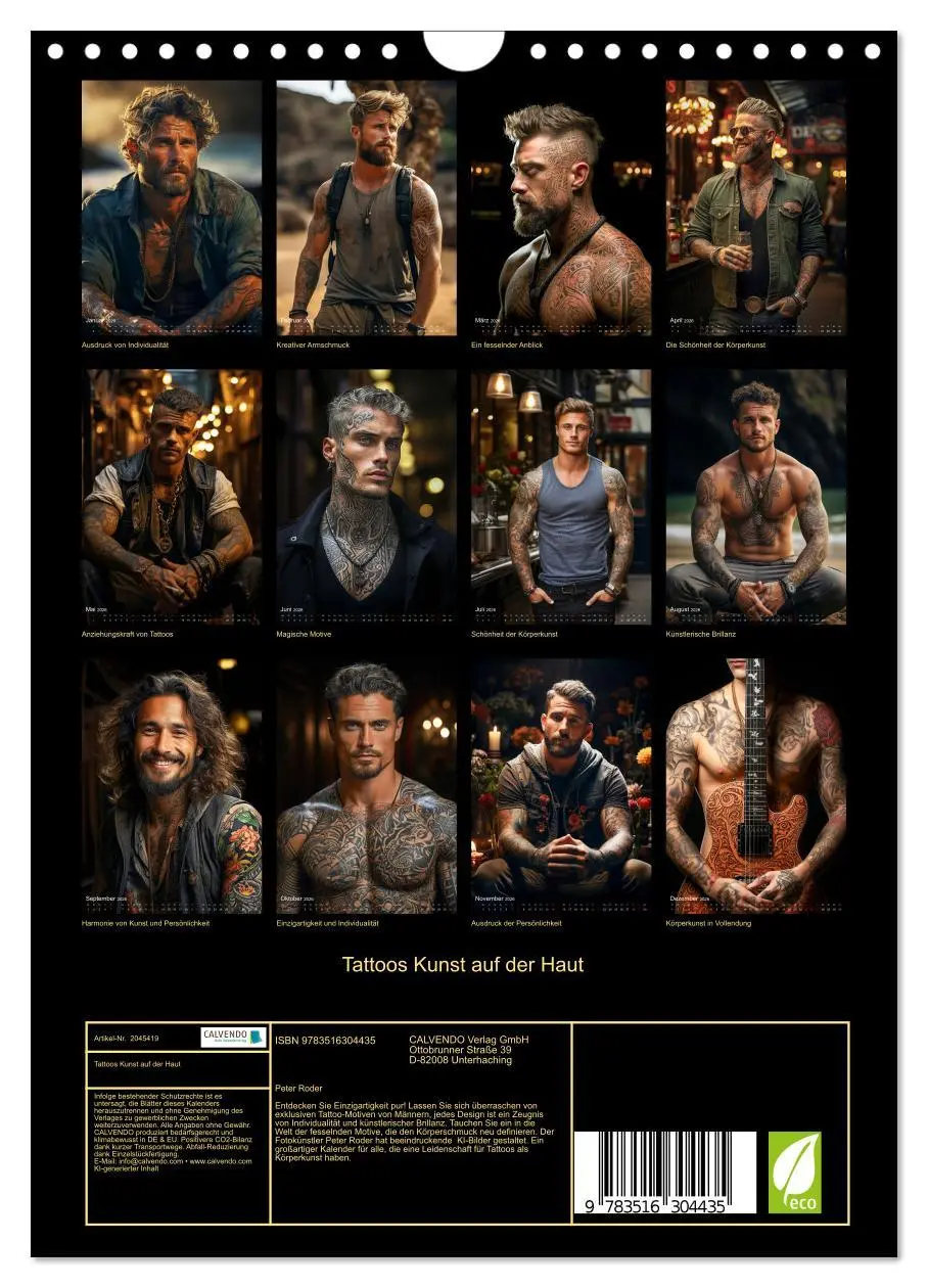 Bild: 9783516304435 | Tattoos Kunst auf der Haut (Wandkalender 2026 DIN A4 hoch),...