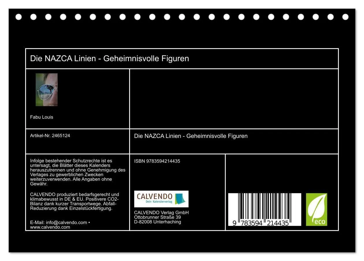 Bild: 9783594214435 | Die NAZCA Linien - Geheimnisvolle Figuren (Tischkalender 2027 DIN...