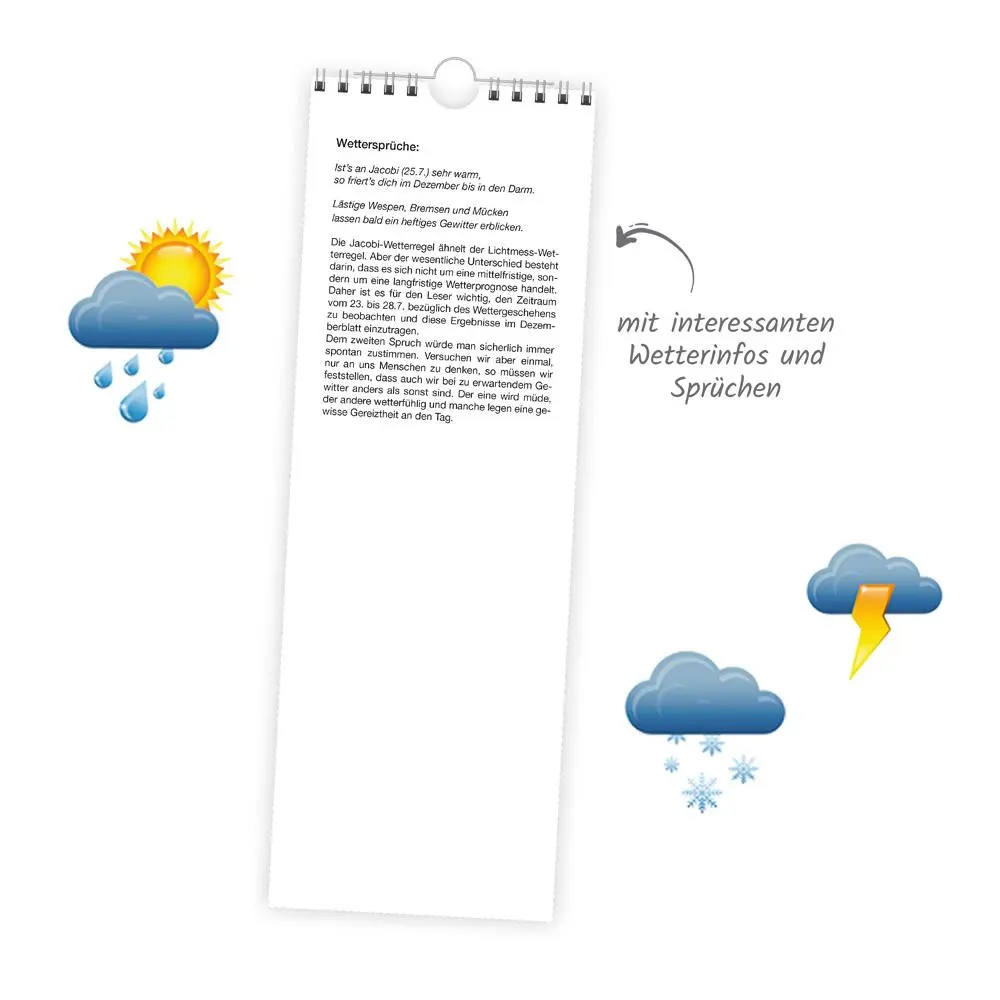 Bild: 9783988024435 | Trötsch Streifenkalender Wetterkalender 2026 Notizkalender | KG | XXIV