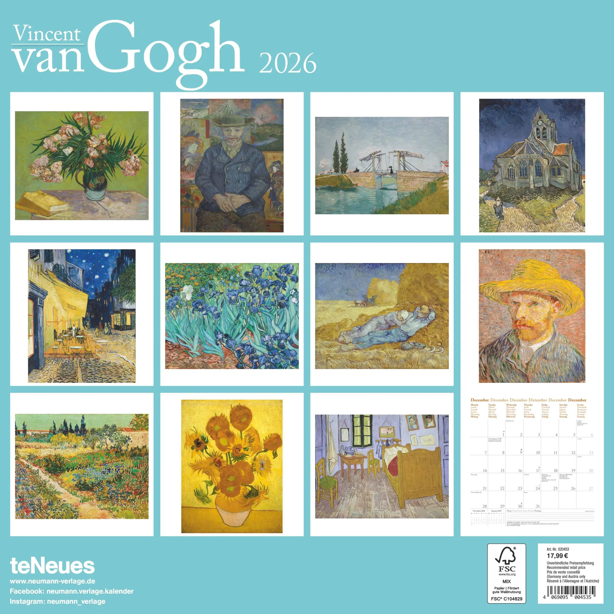 Rückseite: 4069095004535 | Vincent van Gogh 2026 - Wand-Kalender - Broschüren-Kalender - 30x30...
