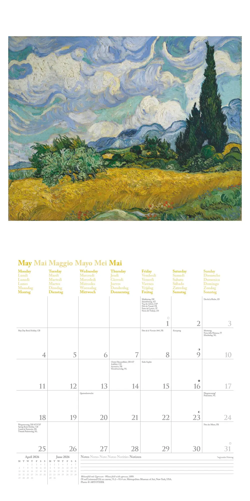 Bild: 4069095004535 | Vincent van Gogh 2026 - Wand-Kalender - Broschüren-Kalender - 30x30...