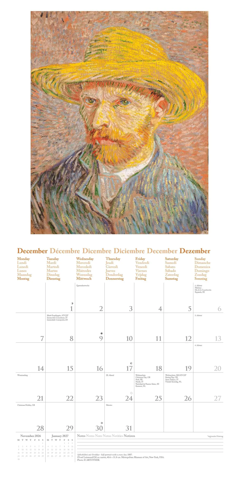 Bild: 4069095004535 | Vincent van Gogh 2026 - Wand-Kalender - Broschüren-Kalender - 30x30...
