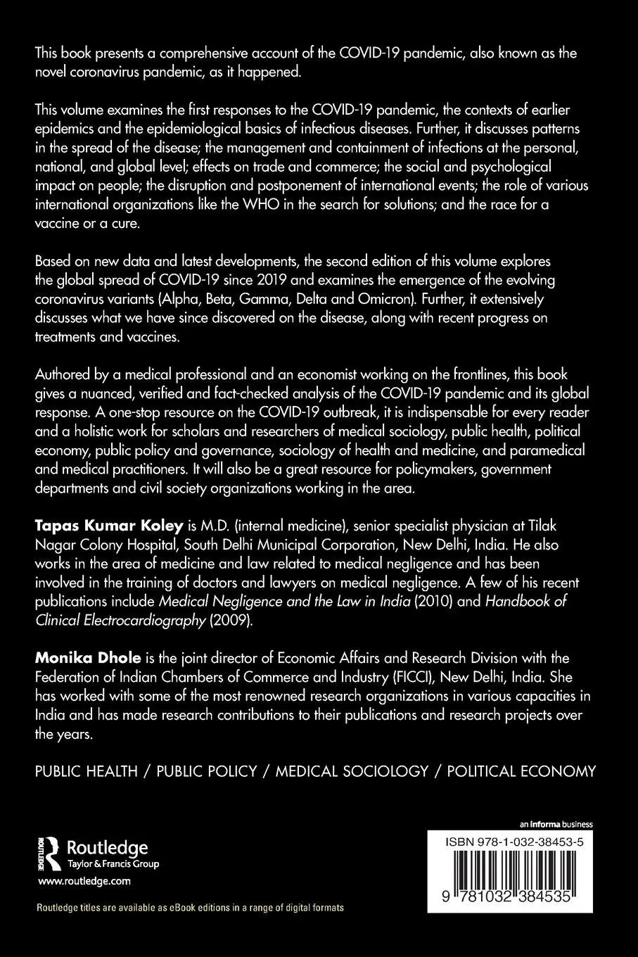 Rückseite: 9781032384535 | The COVID-19 Pandemic | The Deadly Coronavirus Outbreak | Taschenbuch