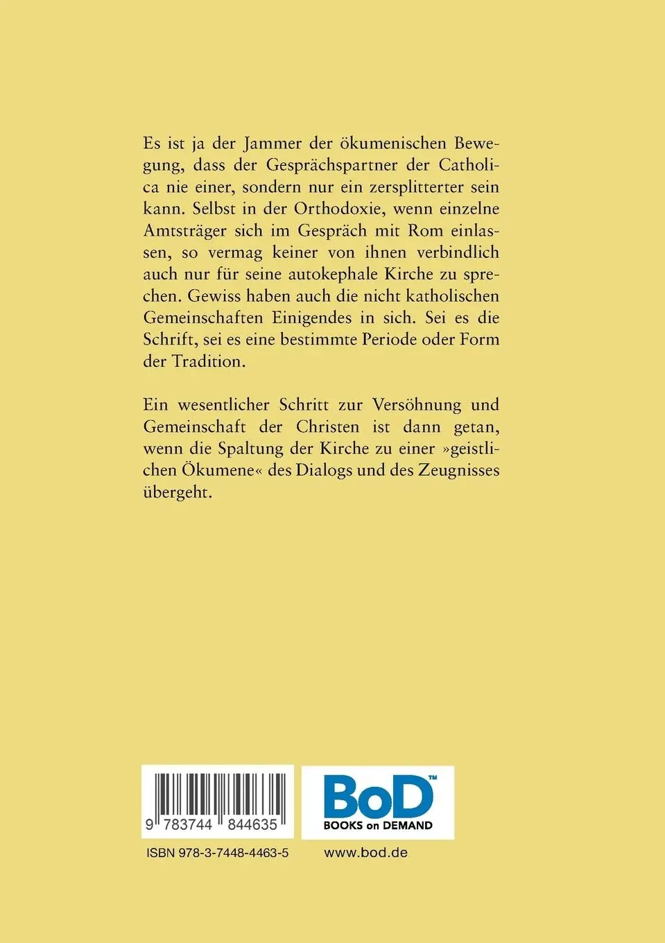 Rückseite: 9783744844635 | Ökumene im 21. Jahrhundert | Ein Resümee | Felix Hess | Taschenbuch