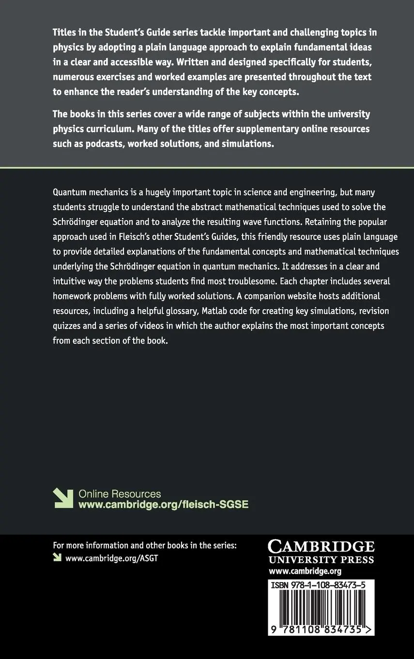 Rückseite: 9781108834735 | A Student's Guide to the Schrödinger Equation | Daniel A. Fleisch