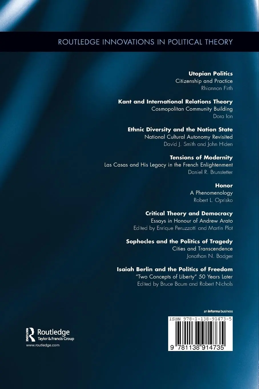 Rückseite: 9781138914735 | Isaiah Berlin and the Politics of Freedom | Bruce Baum (u. a.) | Buch