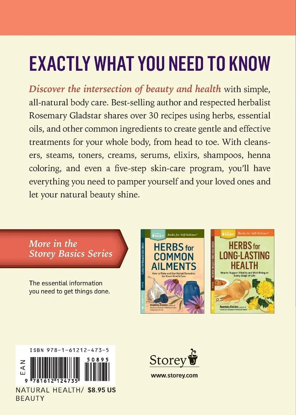 Rückseite: 9781612124735 | Herbs for Natural Beauty | Rosemary Gladstar | Taschenbuch | Englisch