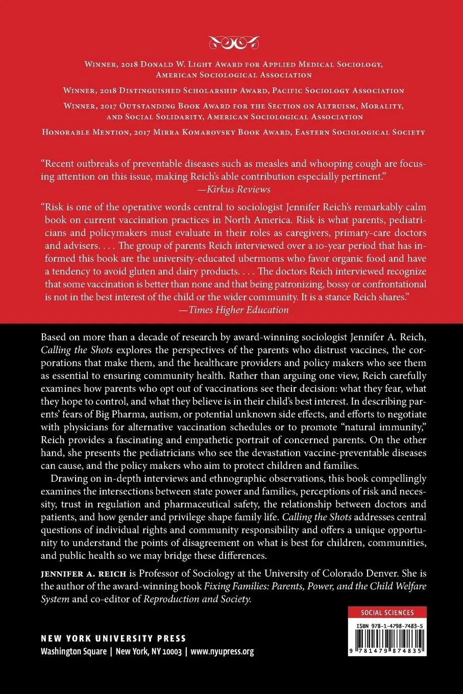Rückseite: 9781479874835 | Calling the Shots | Why Parents Reject Vaccines | Jennifer A Reich
