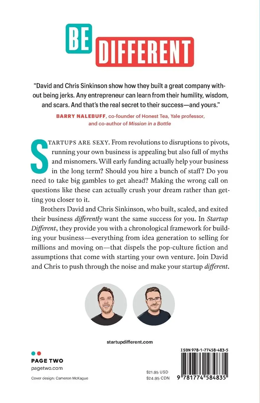 Rückseite: 9781774584835 | Startup Different | David Sinkinson (u. a.) | Taschenbuch | Englisch