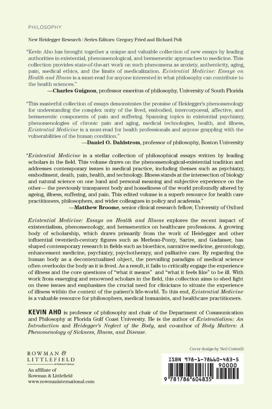 Rückseite: 9781786604835 | Existential Medicine | Essays on Health and Illness | Kevin Aho | Buch