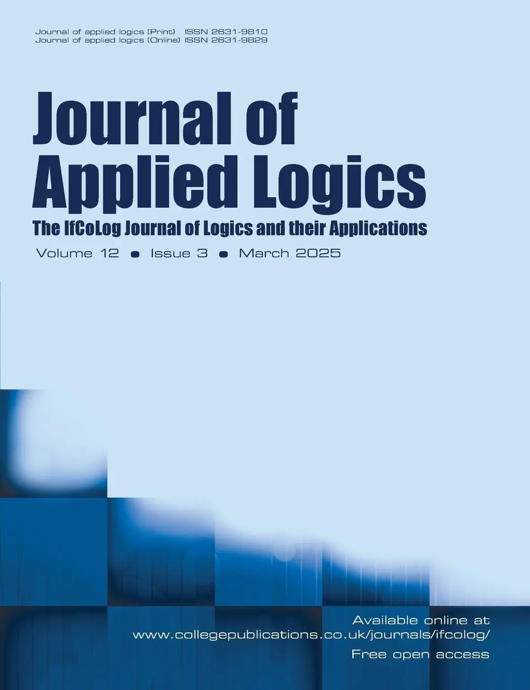 Cover: 9781848904835 | Journal of Applied Logics. The IfCoLog Journal of Logics and their...