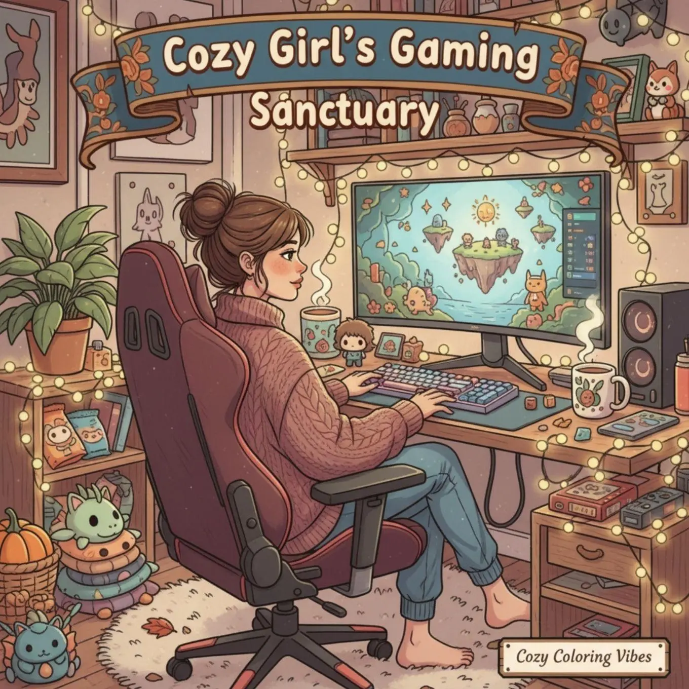 Cover: 9781965964835 | Cozy Girl's Gaming Sanctuary | Cozy Coloring Vibes | Taschenbuch