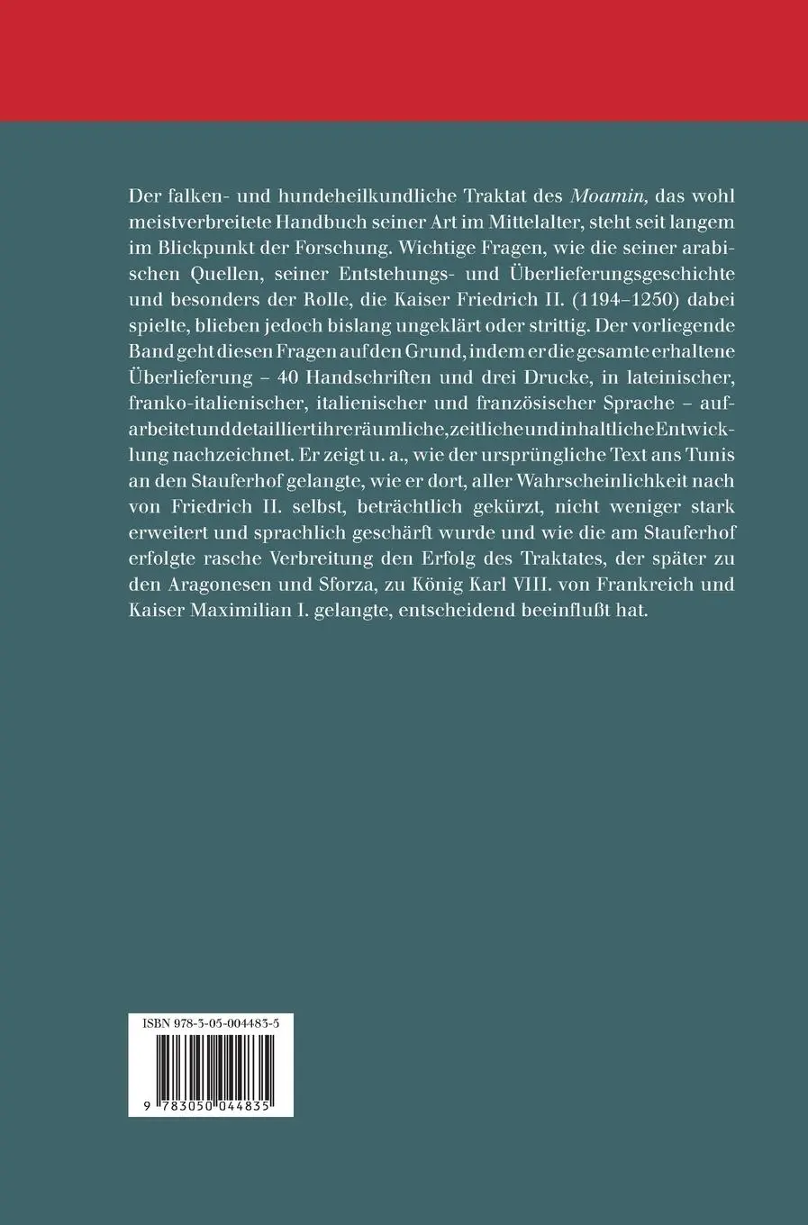 Rückseite: 9783050044835 | Das zweite Falkenbuch Kaiser Friedrichs II. | Stefan Georges | Buch