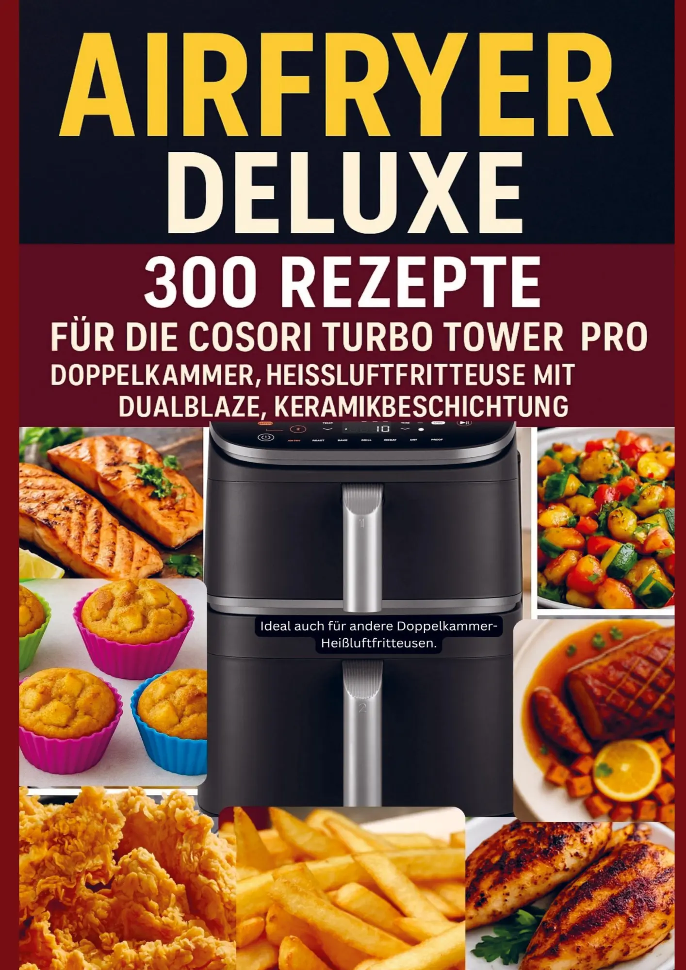 Cover: 9789403804835 | Airfryer Deluxe: 300 Rezepte für die COSORI Turbo Tower Pro -...