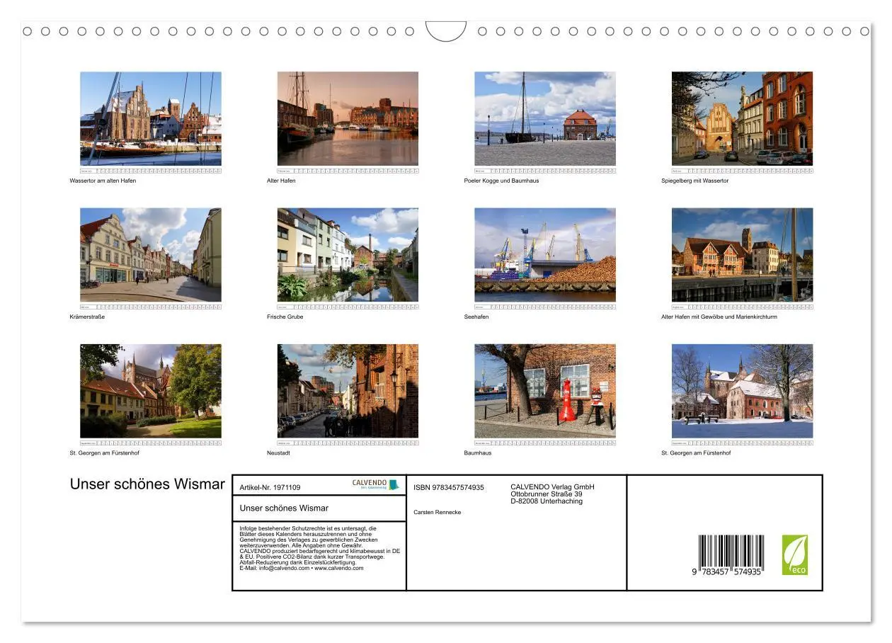 Bild: 9783457574935 | Unser schönes Wismar (Wandkalender 2026 DIN A3 quer), CALVENDO...