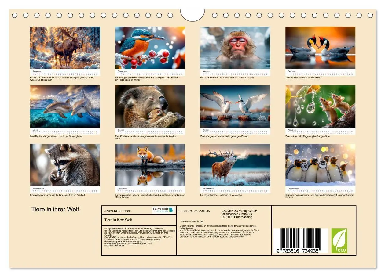 Bild: 9783516734935 | Tiere in ihrer Welt (Wandkalender 2026 DIN A4 quer), CALVENDO...