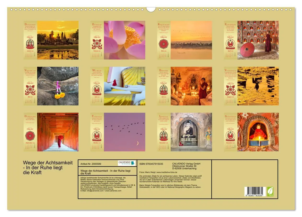 Bild: 9783457915035 | Wege der Achtsamkeit - In der Ruhe liegt die Kraft (Wandkalender...