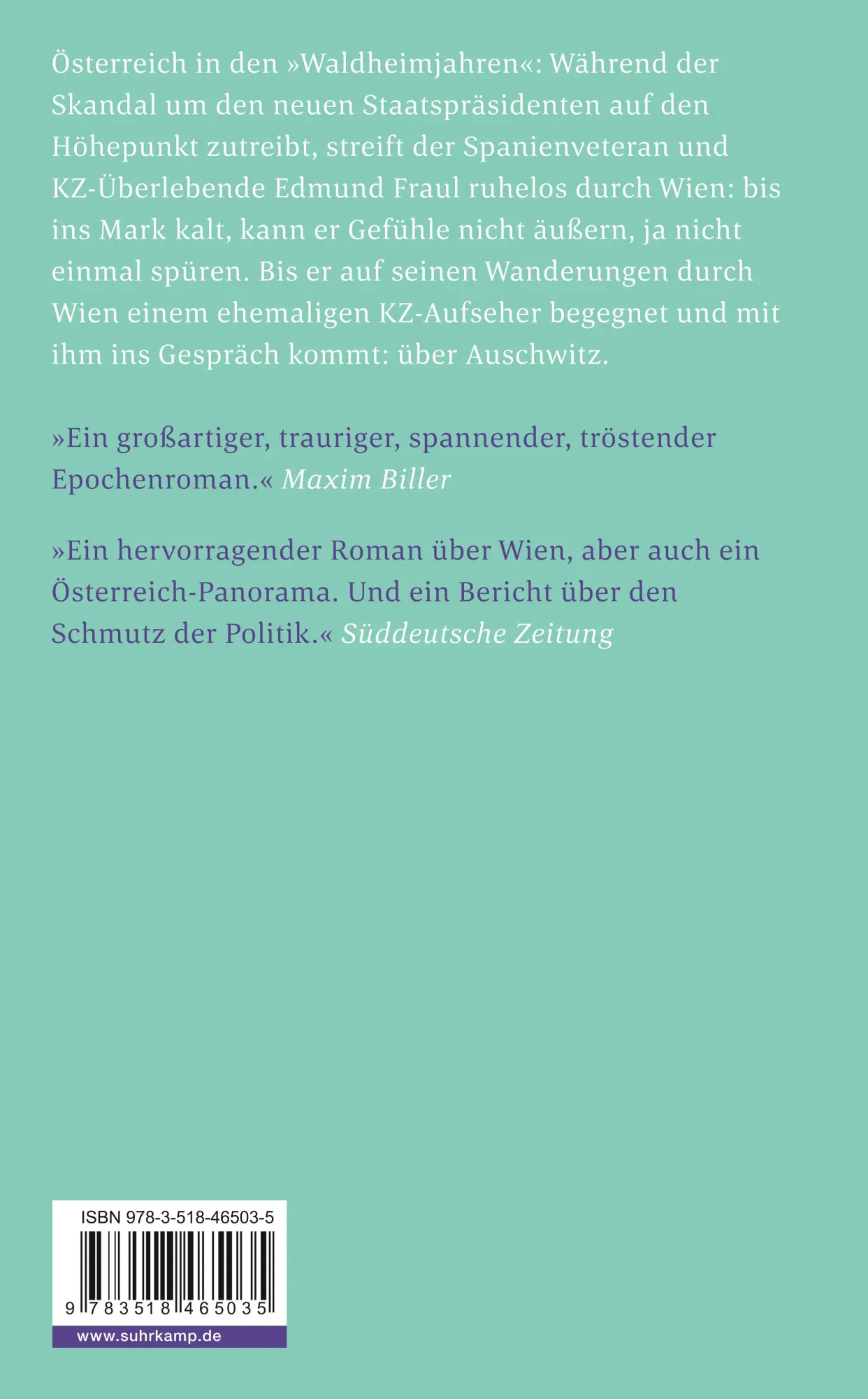 Rückseite: 9783518465035 | Der Kalte | Roman | Robert Schindel | Taschenbuch | 670 S. | Deutsch