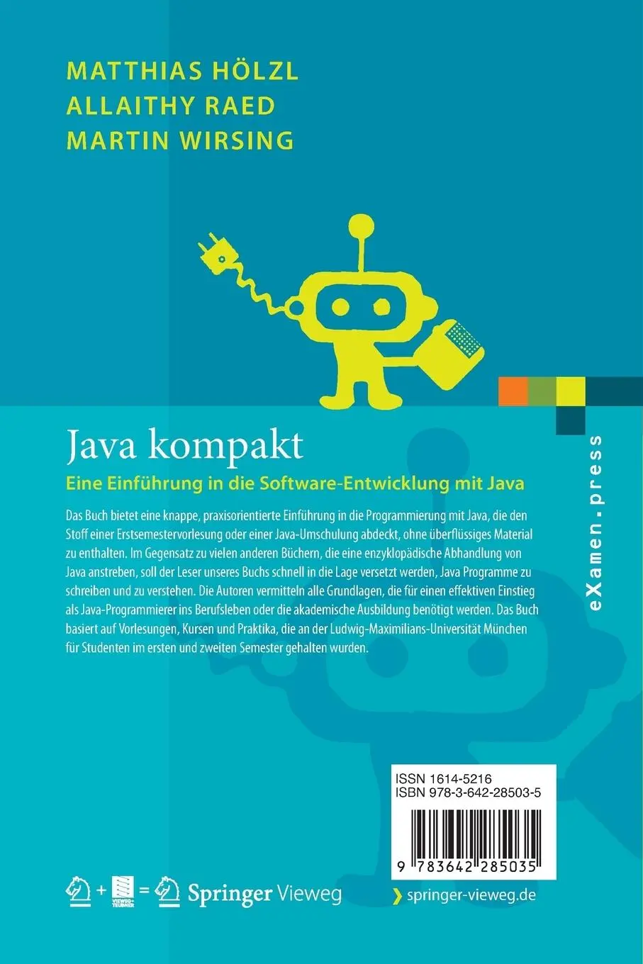 Rückseite: 9783642285035 | Java kompakt | Eine Einfu¿hrung in die Software-Entwicklung mit Java