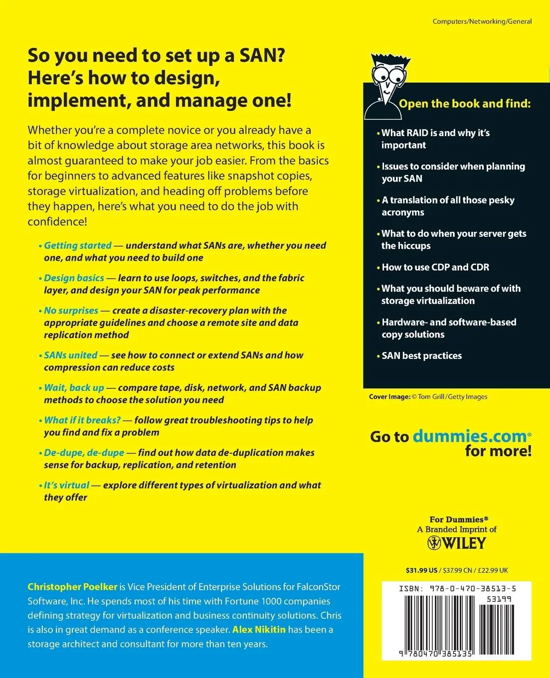 Rückseite: 9780470385135 | Storage Area Networks for Dummies | Christopher Poelker (u. a.) | Buch