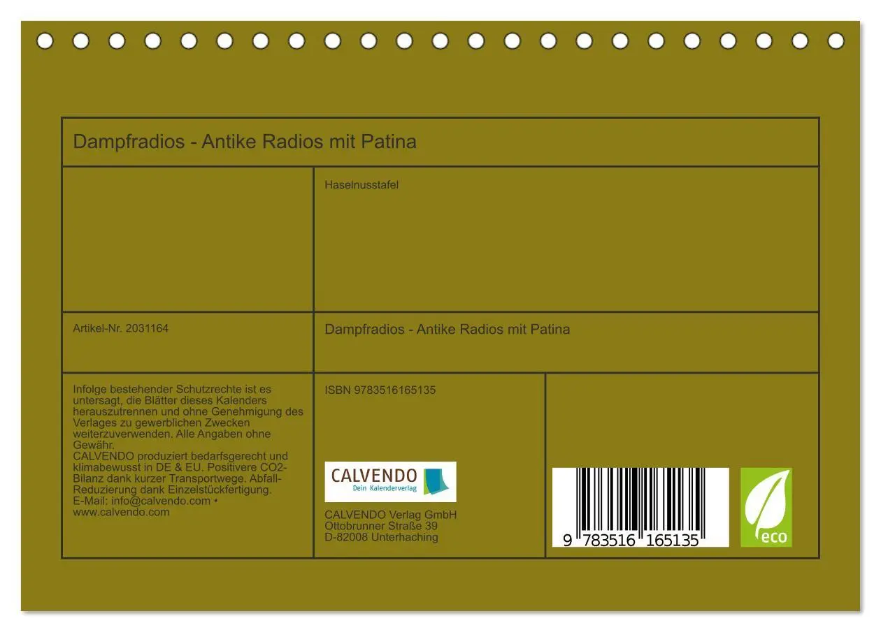 Bild: 9783516165135 | Dampfradios - Antike Radios mit Patina (Tischkalender 2026 DIN A5...
