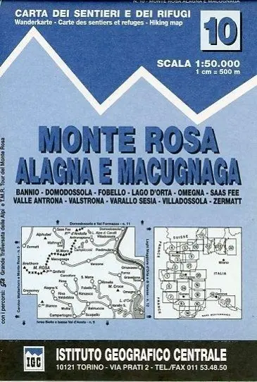 Cover: 9788896455135 | IGC Italien 1 : 50 000 Wanderkarte 10 Monte Rosa | (Land-)Karte | 2011