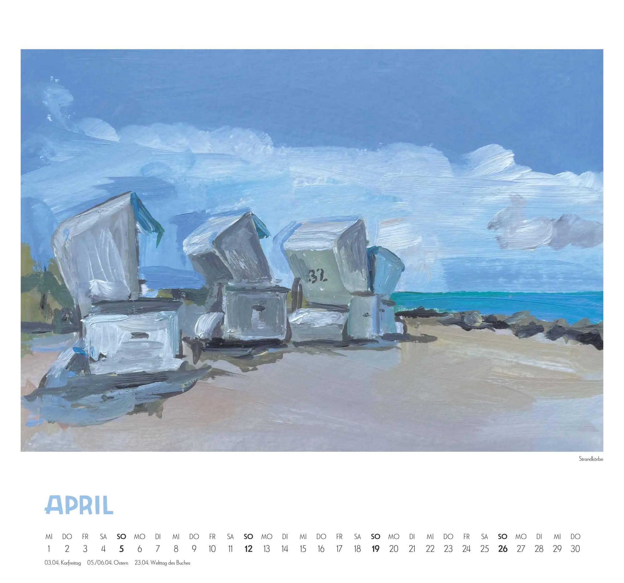Bild: 4069095005235 | Mit Kat Menschik an der Ostsee 2026 - Kunstkalender - Spiralbindung...