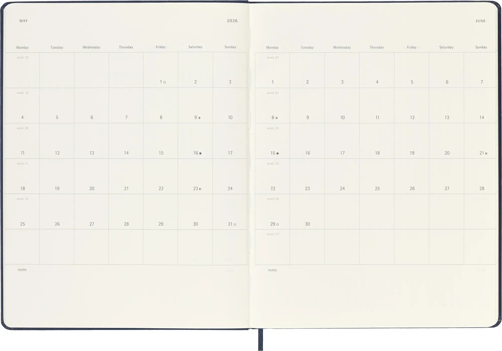 Bild: 8056999275235 | Moleskine 12 Monate Wochen Notizkalender 2026, XL, 1 Wo = 1 Seite,...
