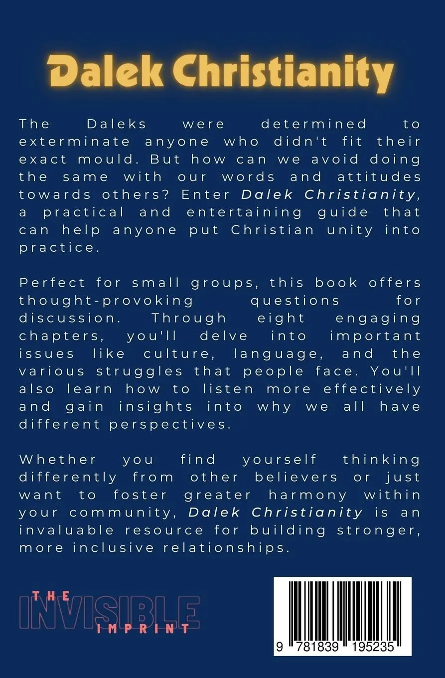 Rückseite: 9781839195235 | Dalek Christianity | Empathy and Understanding in the Bible | Schwarz