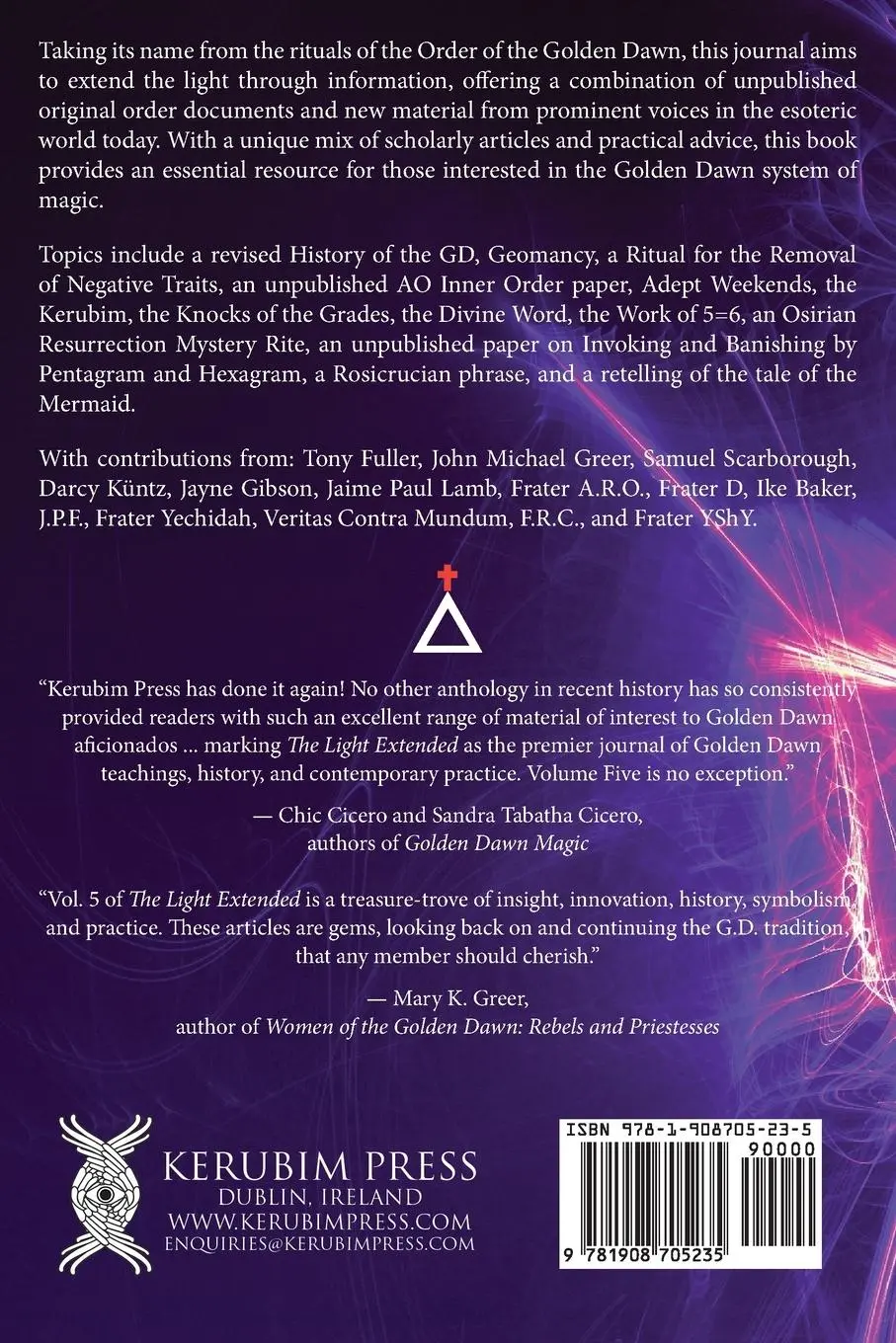 Rückseite: 9781908705235 | The Light Extended | A Journal of the Golden Dawn (Volume 5) | Buch