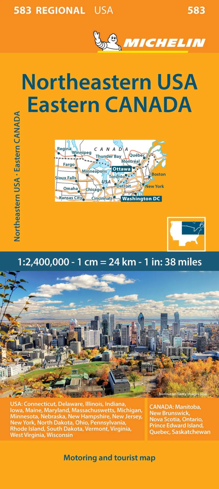 Cover: 9782067175235 | Michelin USA Nord-Ost, Kanada Ost | Michelin | (Land-)Karte | 1 S.