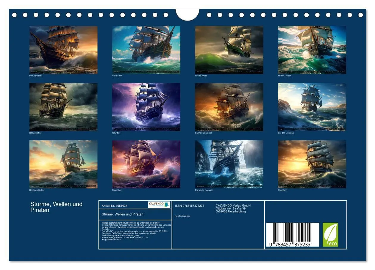 Bild: 9783457375235 | Stürme, Wellen und Piraten (Wandkalender 2026 DIN A4 quer),...