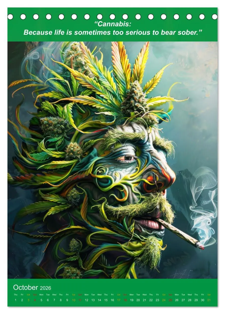 Bild: 9783516535235 | The funniest cannabis pictures and slogans (Desk Calendar 2026 DIN...