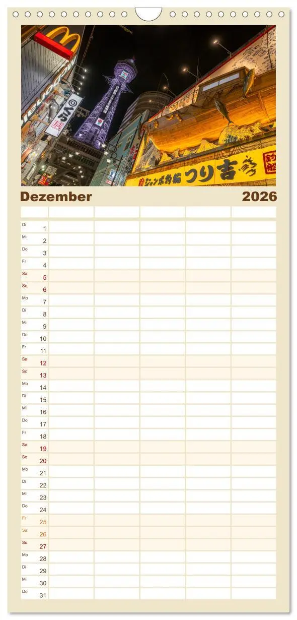 Bild: 9783516605235 | Familienplaner 2026 - Kaleidoskop Japan mit 5 Spalten...