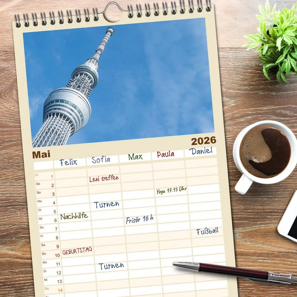 Bild: 9783516605235 | Familienplaner 2026 - Kaleidoskop Japan mit 5 Spalten...