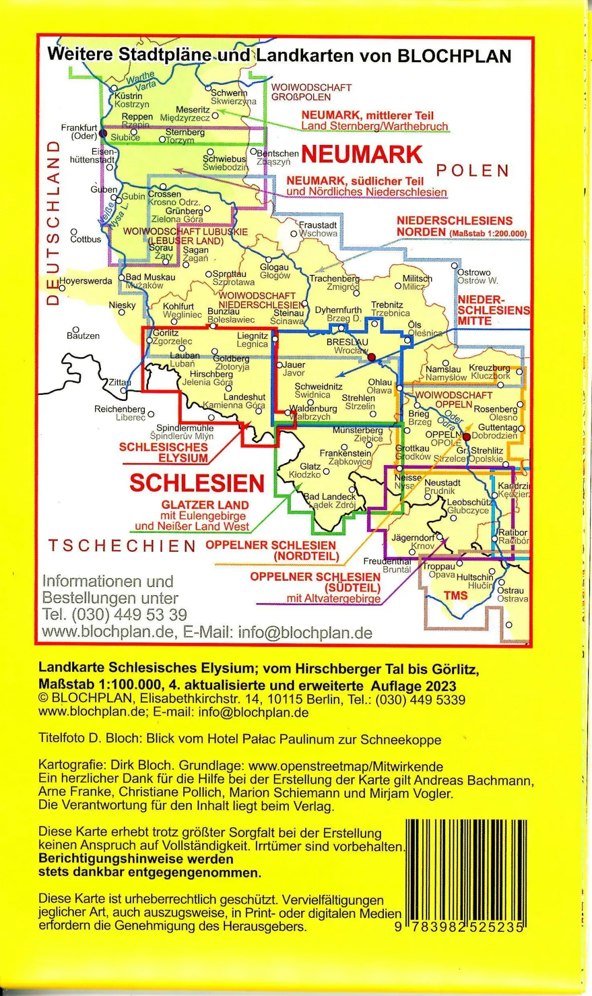 Bild: 9783982525235 | Landkarte Schlesisches Elysium 1: 100.000 | Dirk Bloch | (Land-)Karte