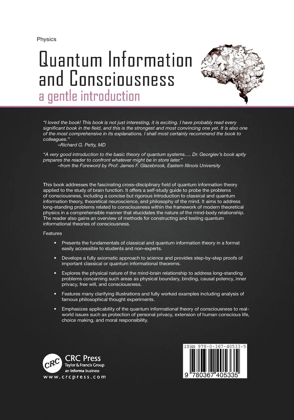 Rückseite: 9780367405335 | Quantum Information and Consciousness | A Gentle Introduction | Buch
