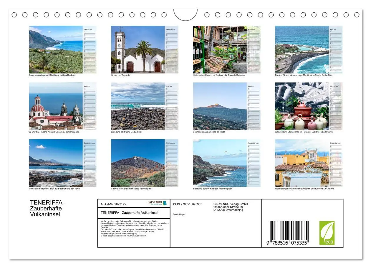 Bild: 9783516075335 | TENERIFFA - Zauberhafte Vulkaninsel (Wandkalender 2026 DIN A4...