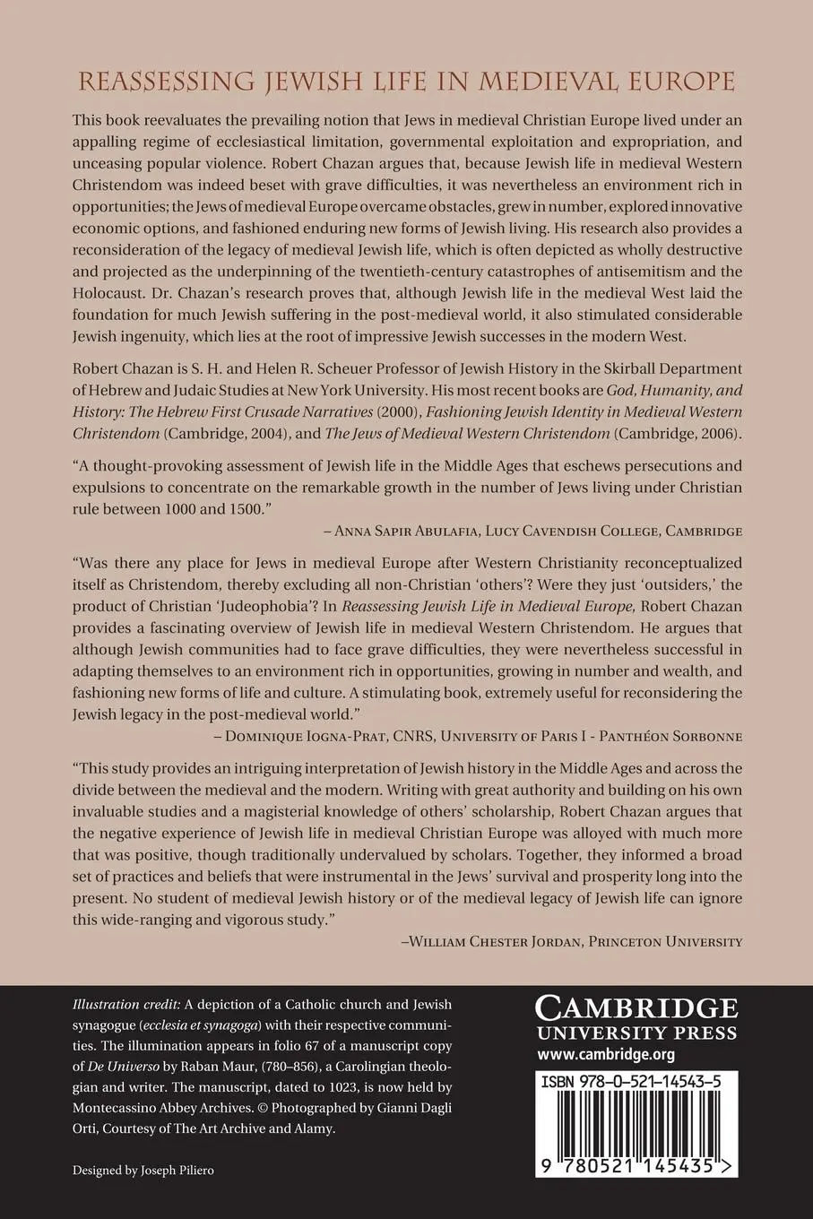Rückseite: 9780521145435 | Reassessing Jewish Life in Medieval Europe. Robert Chazan | Chazan