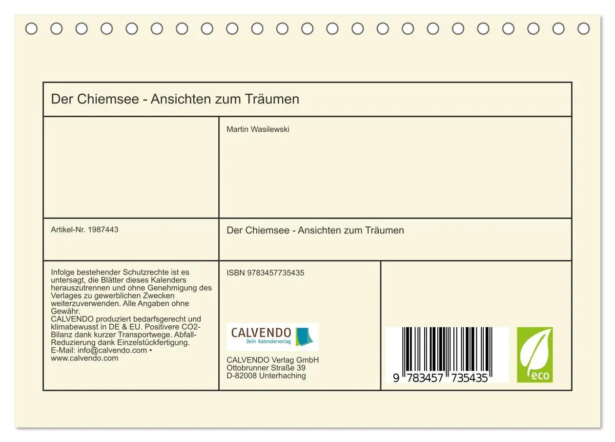 Bild: 9783457735435 | Der Chiemsee - Ansichten zum Träumen (Tischkalender 2026 DIN A5...