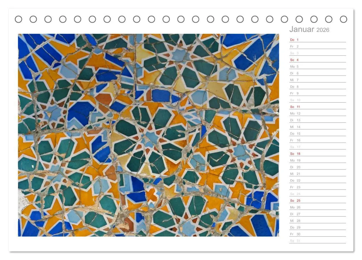 Bild: 9783457975435 | Kacheln und Mosaiken in Barcelona (Tischkalender 2026 DIN A5 quer),...